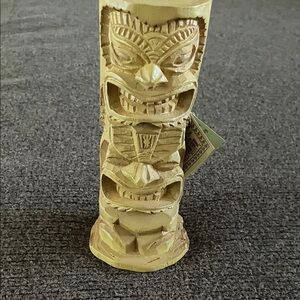 Carved Tiki Statue - Tan
